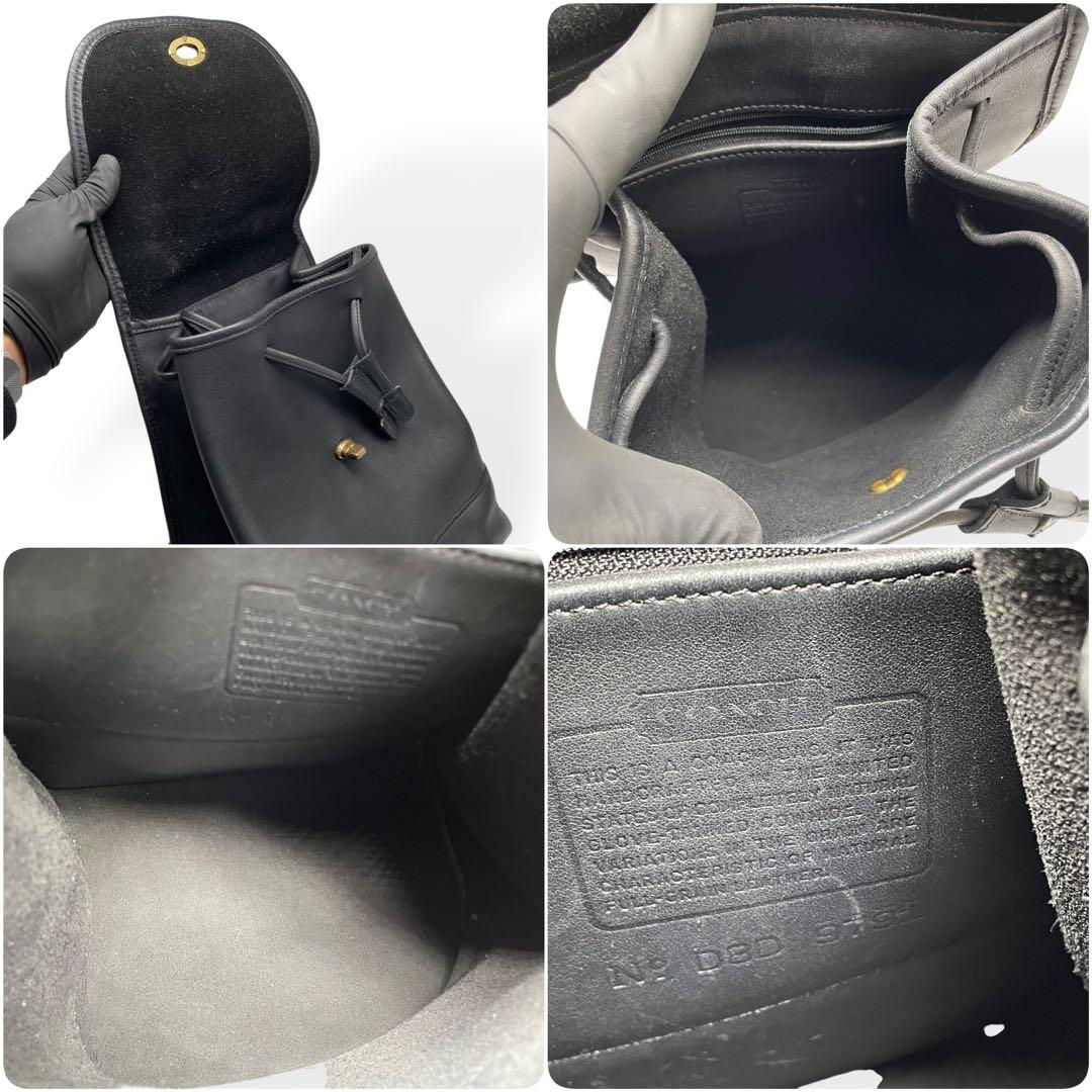 極美品　COACH オールドコーチ　リュック　USA製　ブラック　レザー　本革