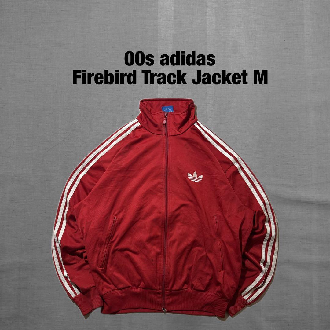 00s adidas トラックジャケット ファイヤーバード L 赤×白 ジャージ