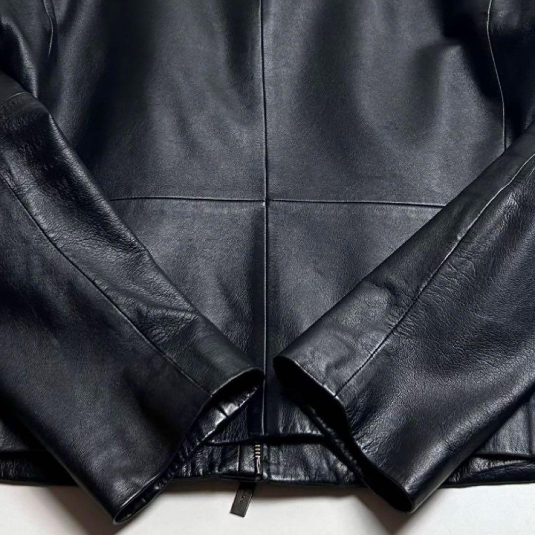 美品】カルバンクライン/フロントダブルジップレザージャケット