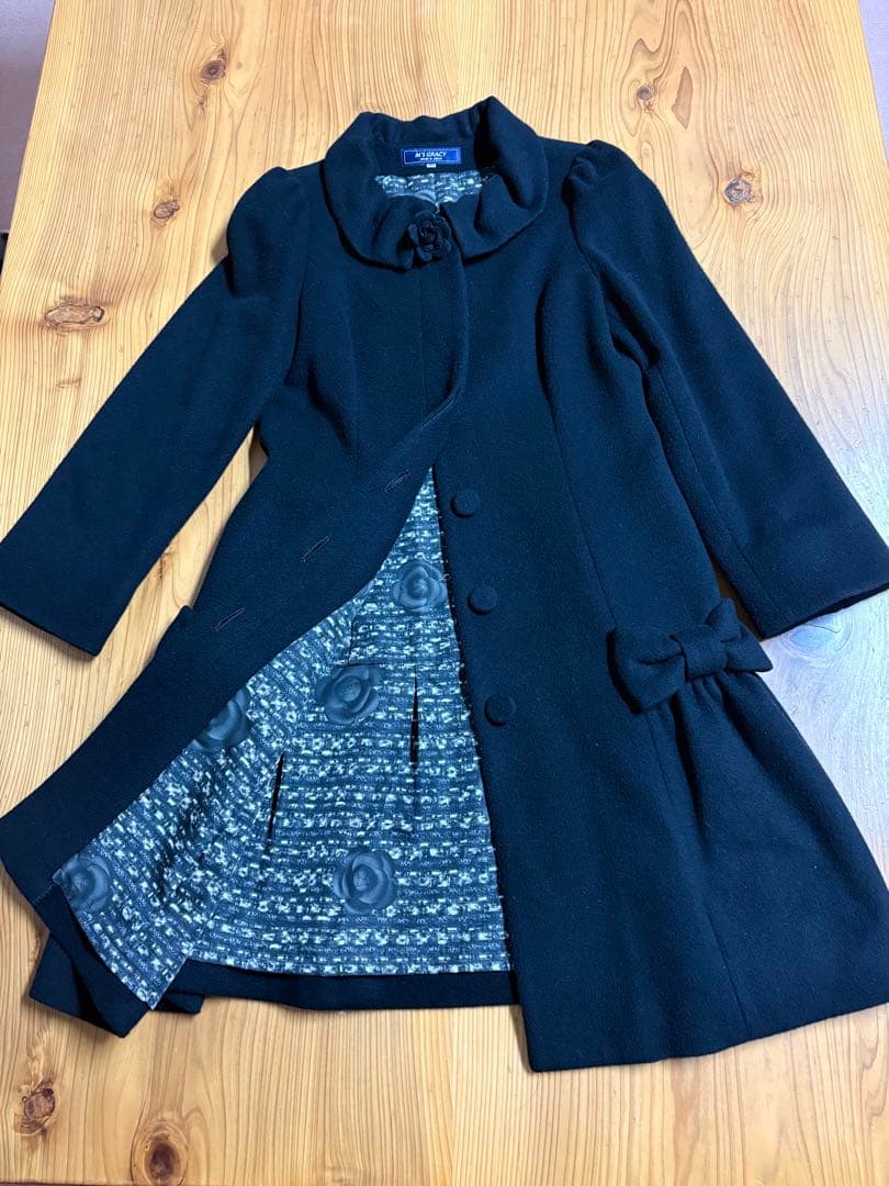 エムズグレイシー カメリア裏地ブラックロングコート