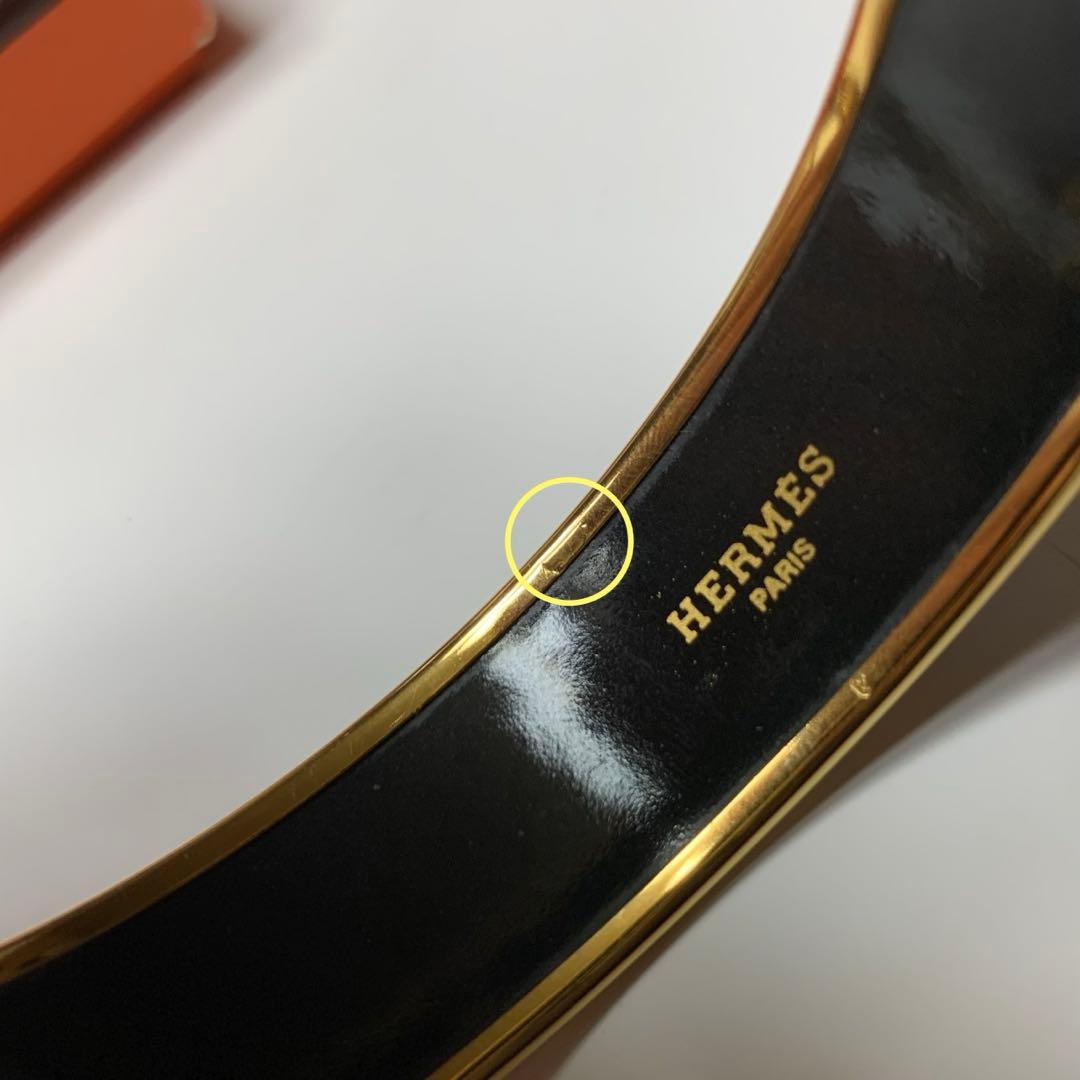 HERMES エルメス ワイドバングル エマイユ熱帯魚ブルー×ゴールド