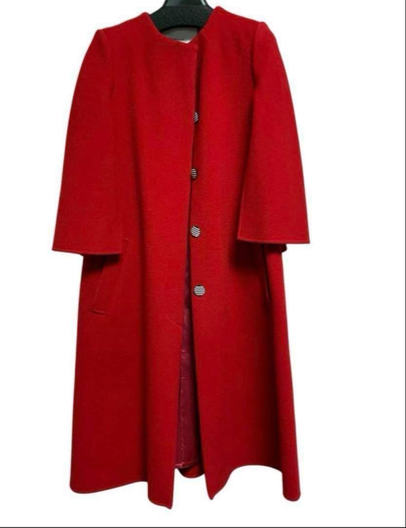 定価14.3万 新品タグ付き ボーダーズアットバルコニー ケープコート 赤 36