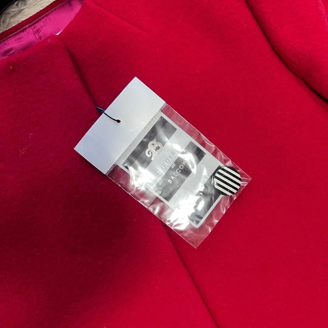 定価14.3万 新品タグ付き ボーダーズアットバルコニー ケープコート 赤 36