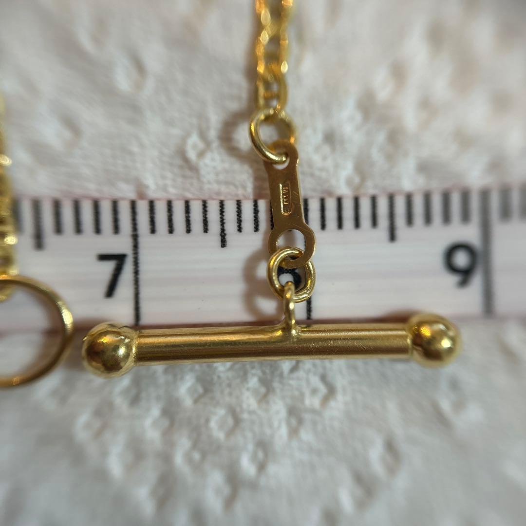 750 Italy（K18）マンテルチェーンブレスレット Tバー トグル金具