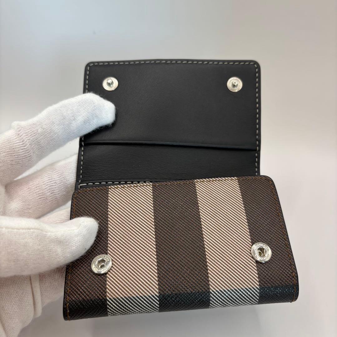 美品　BURBERRY キーケース　6連　ノバストライプ　チェック　ブラウン
