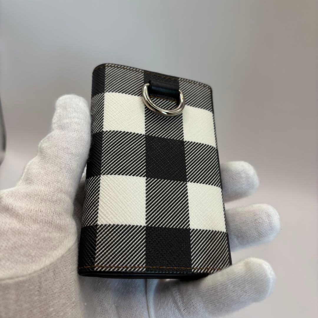 美品　BURBERRY キーケース　6連　ノバストライプ　チェック　ブラウン