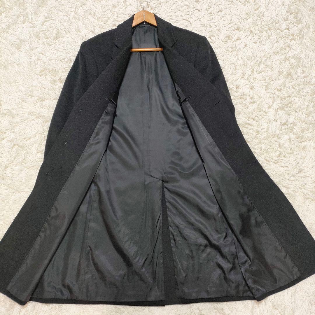 チェスターコート　ウールカシミヤ　ダークグレー　メンズ　L相当