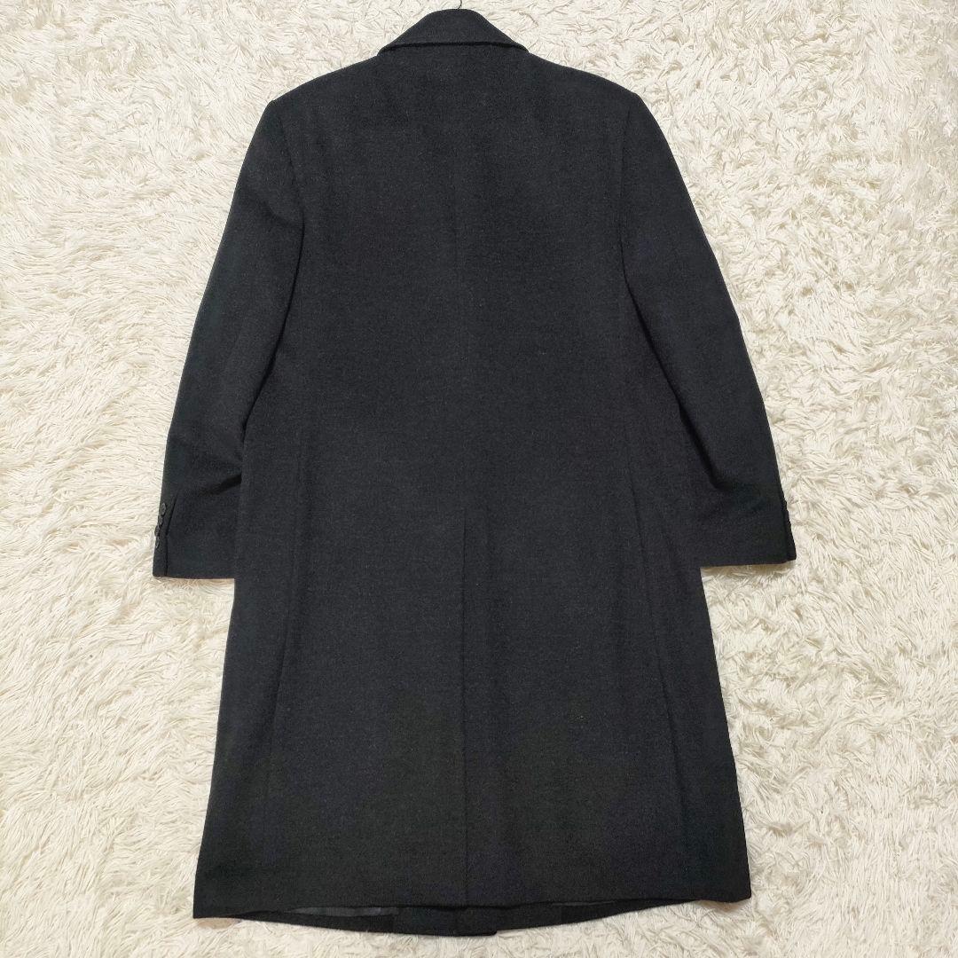 チェスターコート　ウールカシミヤ　ダークグレー　メンズ　L相当