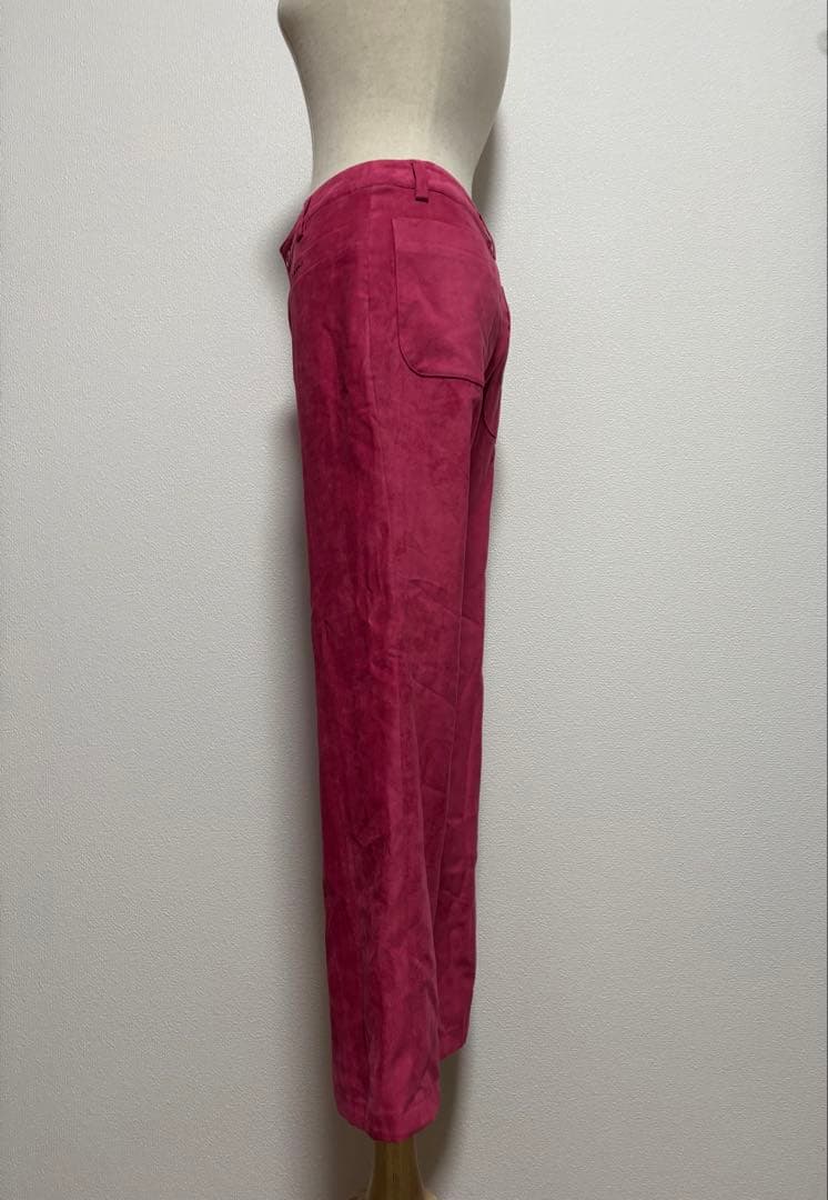 UESAKO MIEKO ピンク スウェードパンツ チェス刺繍　Ｍサイズ