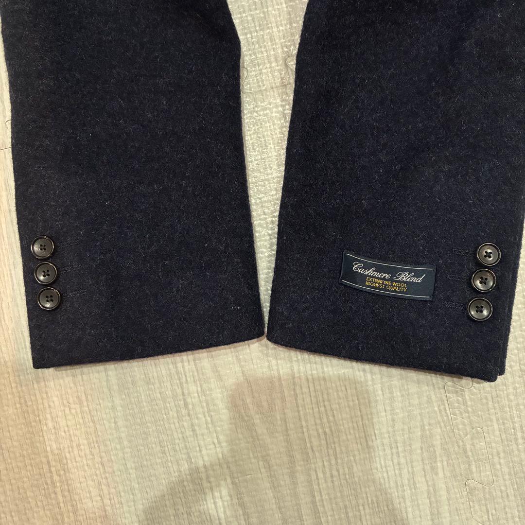 【美品】EDIFICEチェスターコートウールカシミヤ ネイビー