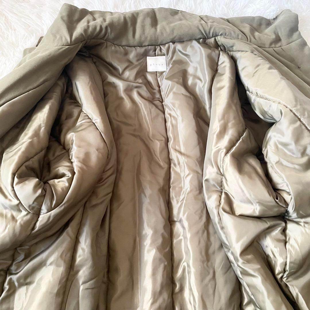 【タグ付】pinue ピヌエ　ロングパフコート　モスグリーン　田久保夏鈴　中綿
