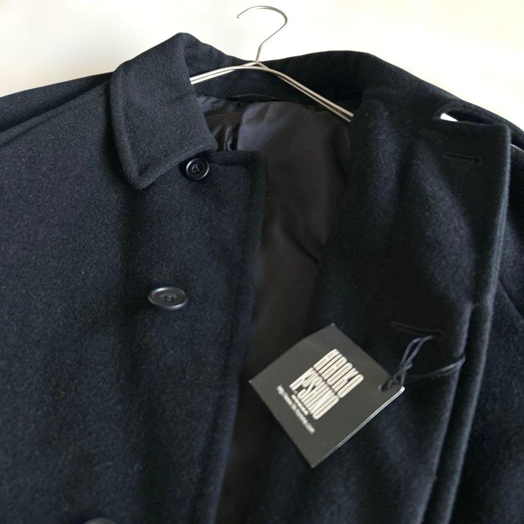 ステンカラーコート　新品タグ付き　コシノヒロコ アンゴラウール　黒　ゆったりXL