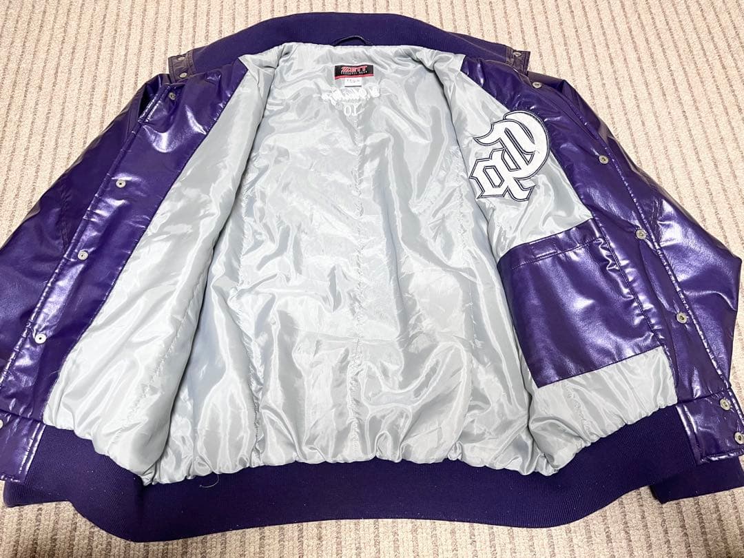 ZETT ゼット 高校野球部 グランドコート グラコン ジャンパー 紫 光沢