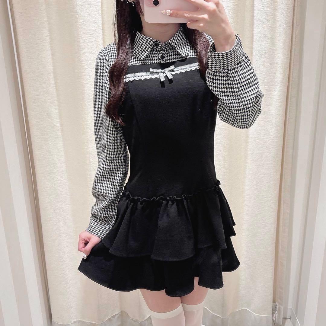 evelyn ティアードミニOP 長袖 ブラック - メルカリ