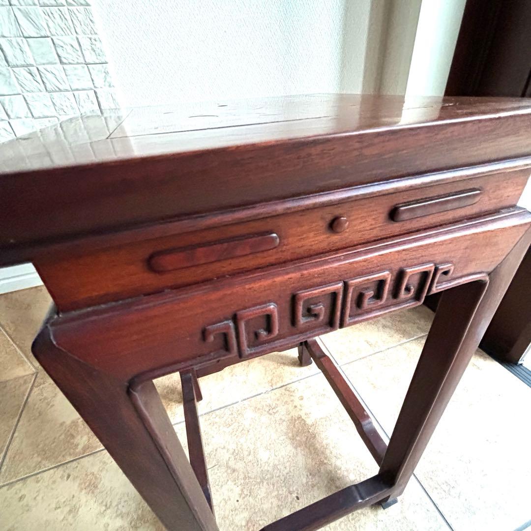 サイドテーブル アンティーク 唐木 花台 飾り台 香炉台 盆栽台