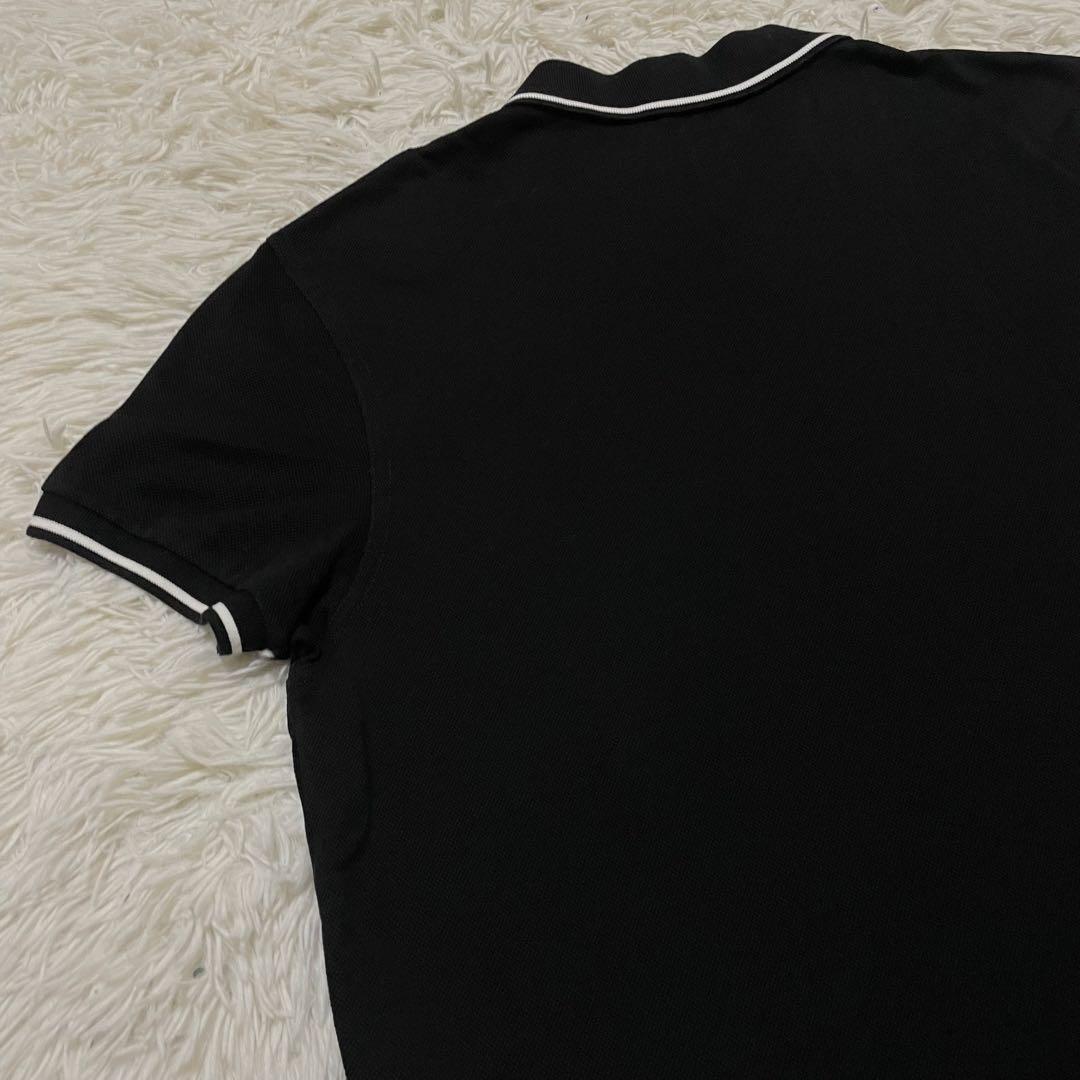 極美品　サンローラン　ポロシャツ　カサンドラ　ロゴ　刺繍　黒　イタリア製