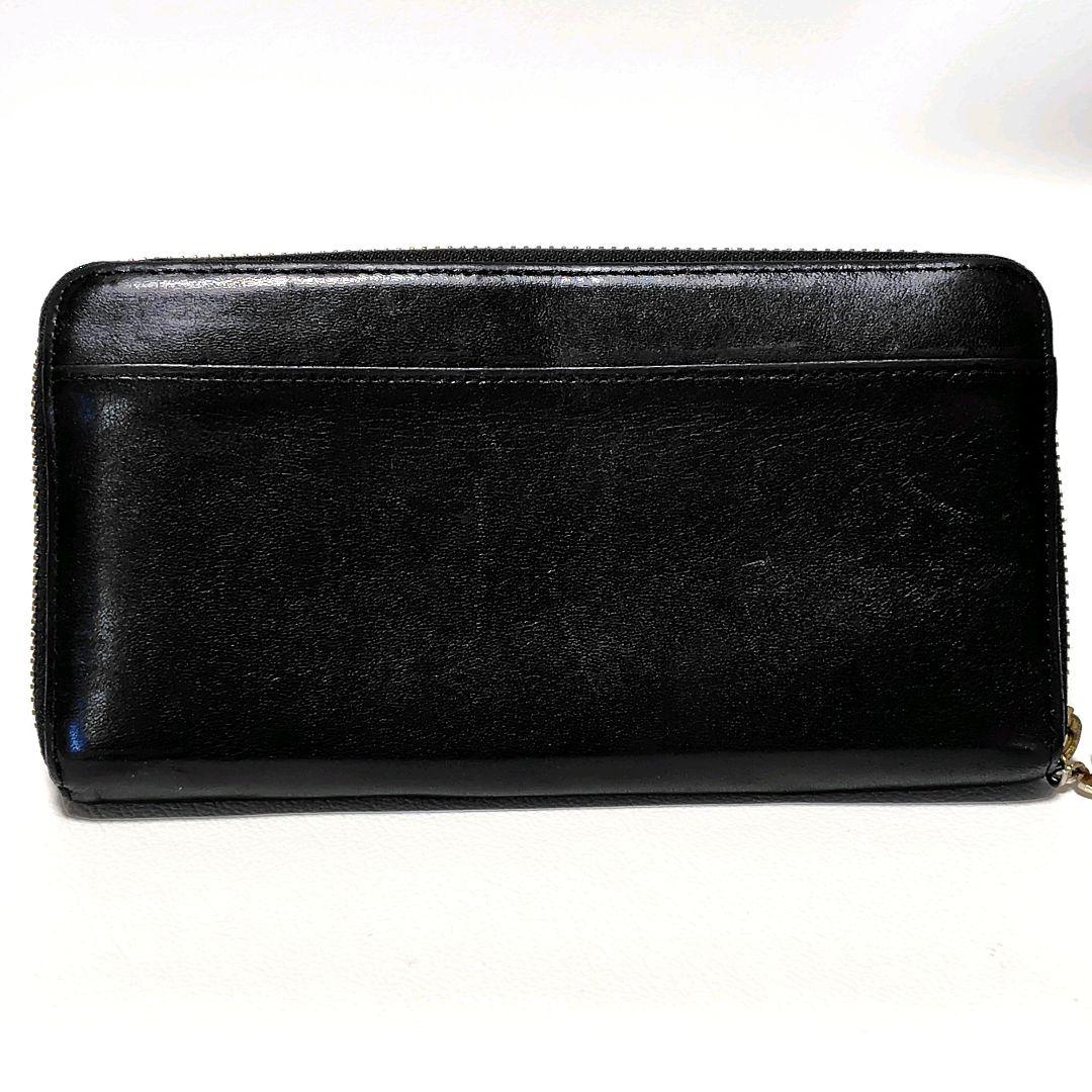 アナスイ　長財布　ムーンスター　ラウンドファスナー　黒　レザー　星　蝶々　型押し