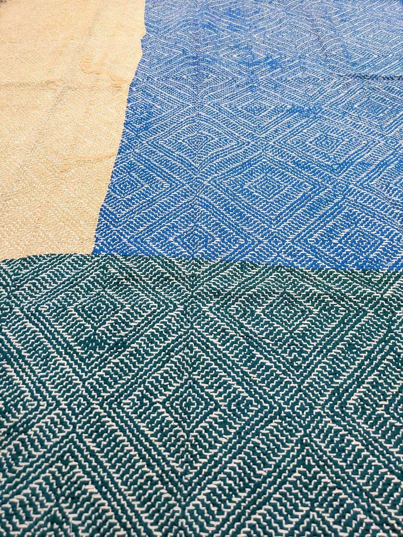 187 ヴィンテージ ラリーキルト / カンタキルト カバー 厚手 希少 青