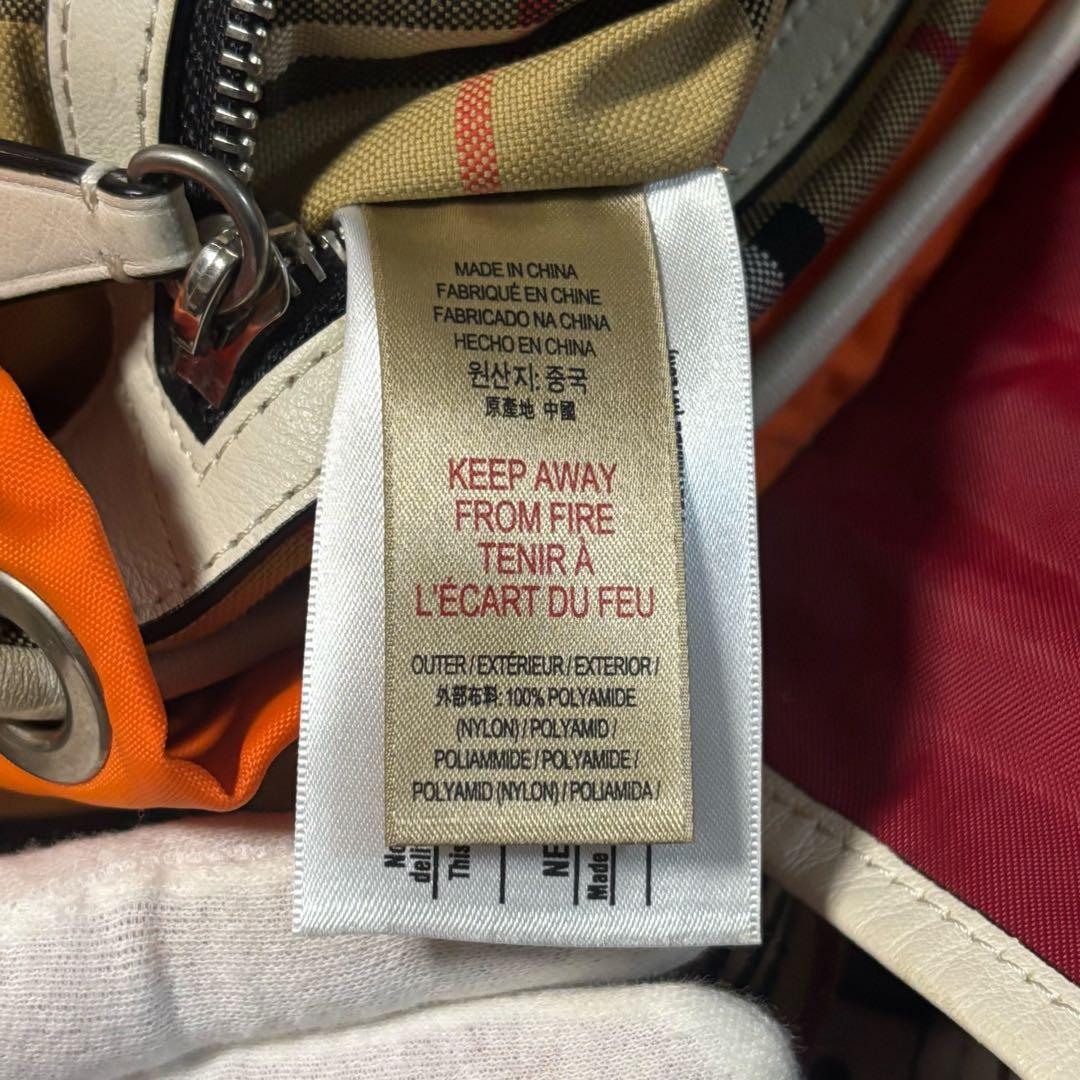 バーバリー ノバチェック　リュックサック　オレンジ　ナイロン