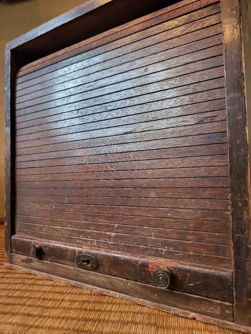 蛇腹 木製 収納 ボックス 引き出し付き ヴィンテージ アンティーク