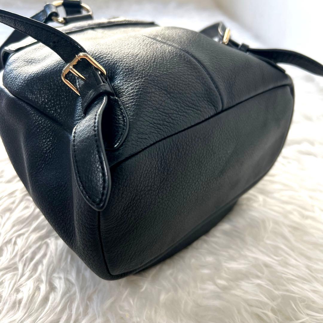 コーチ COACH レディース シボ革 ミニリュック バッグパック黒色