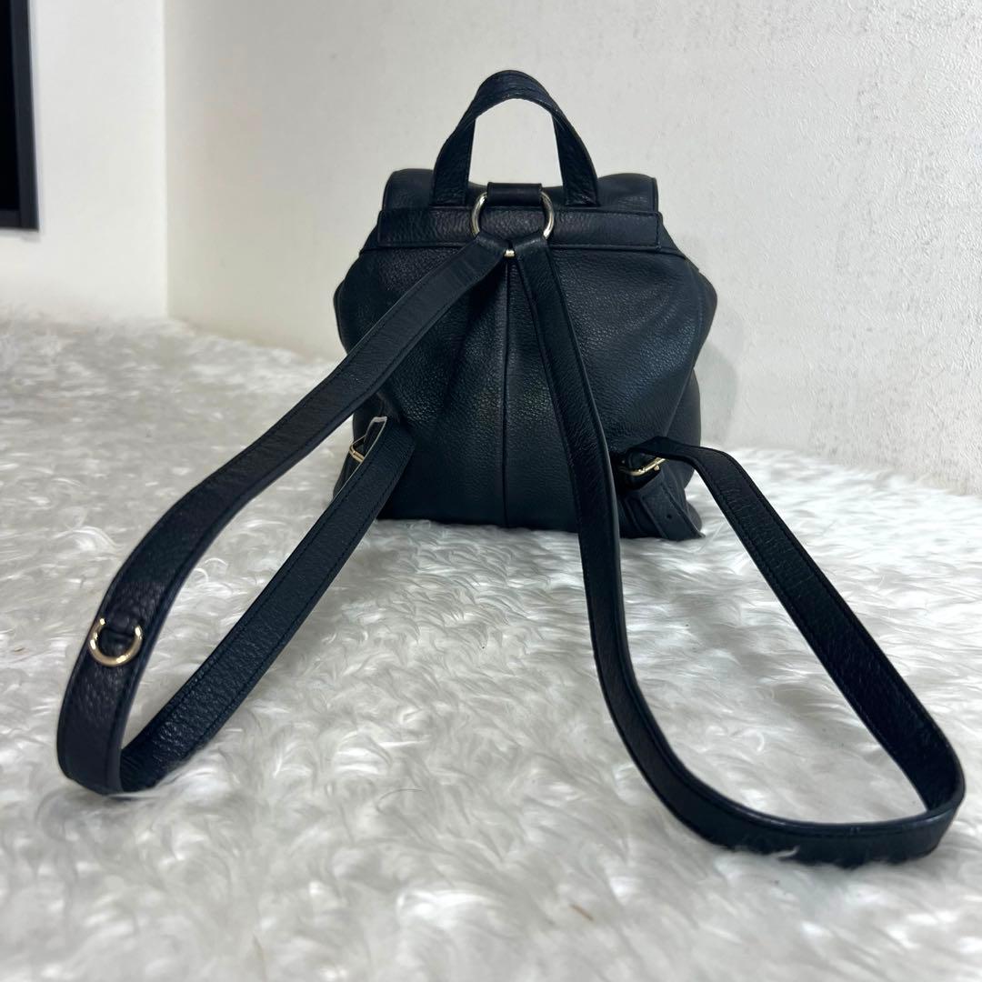 コーチ COACH レディース シボ革 ミニリュック バッグパック黒色