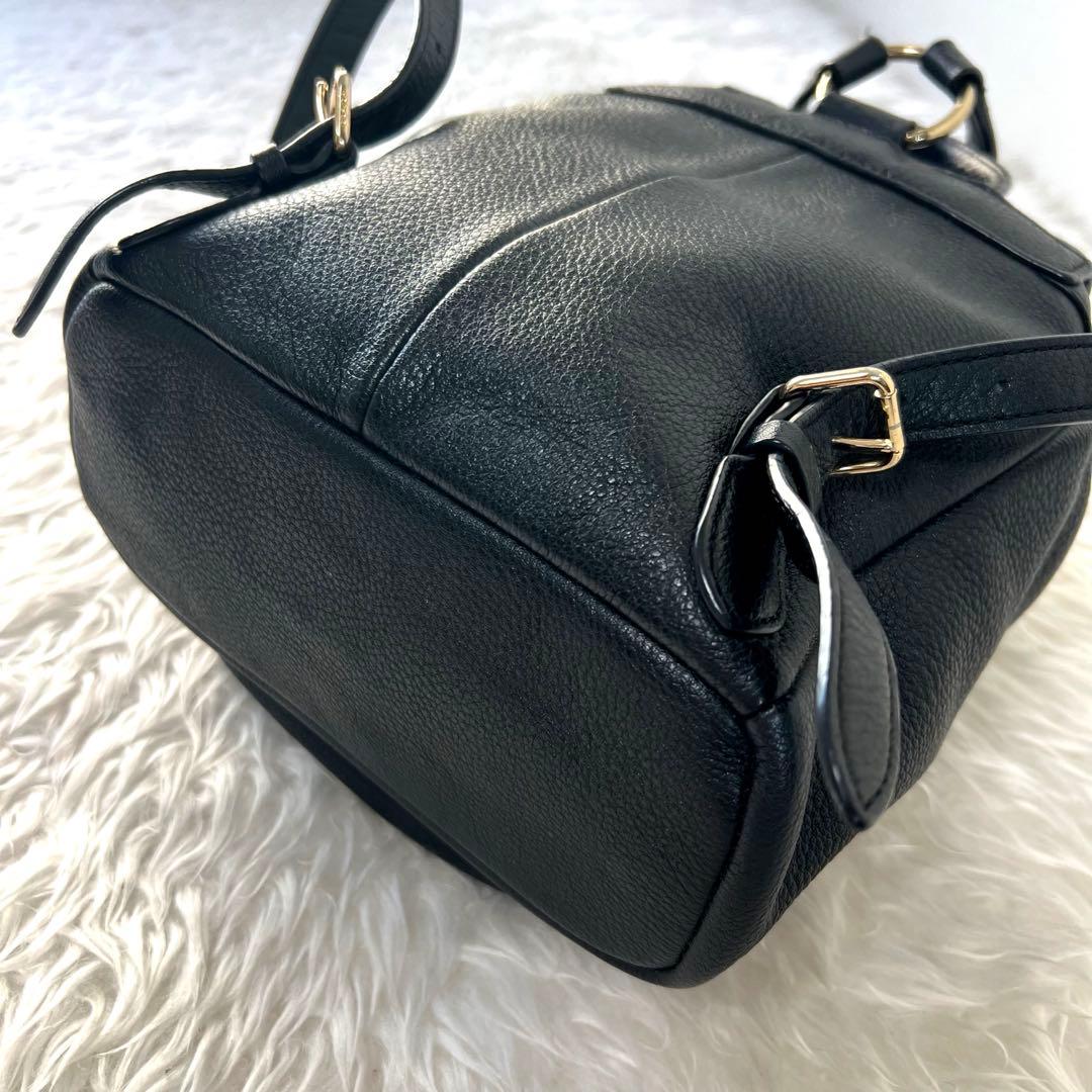 コーチ COACH レディース シボ革 ミニリュック バッグパック黒色