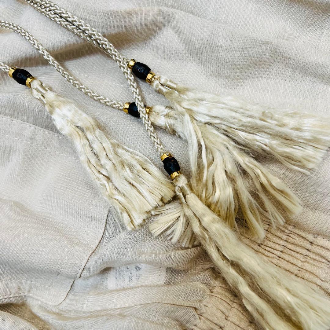 美品 GUCCI ブルゾン ジャケット 金ボタン タッセル リネン M