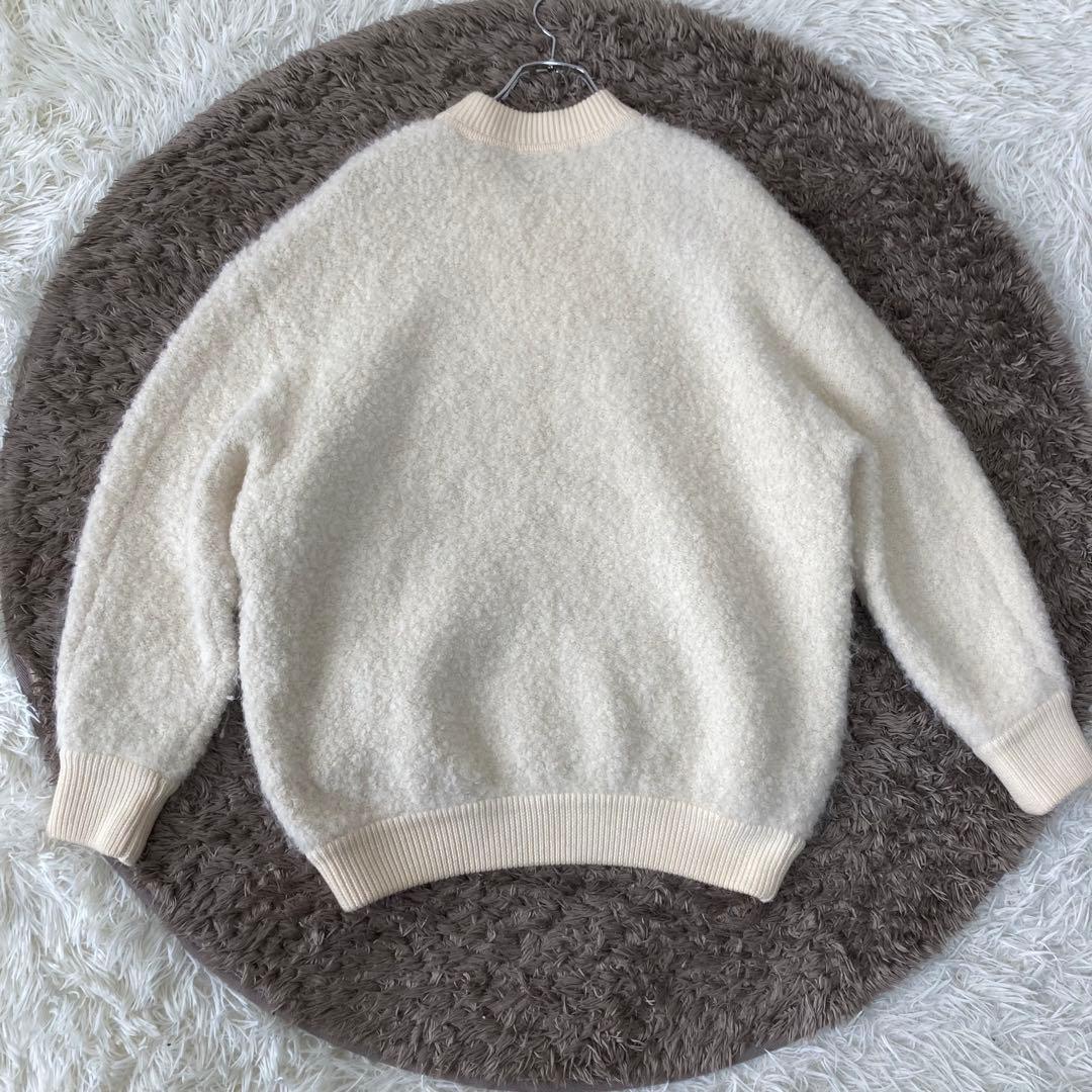 23区✨大きいサイズ2XL ボアコート　ブークレウール　アルパカ　ニット ジップ