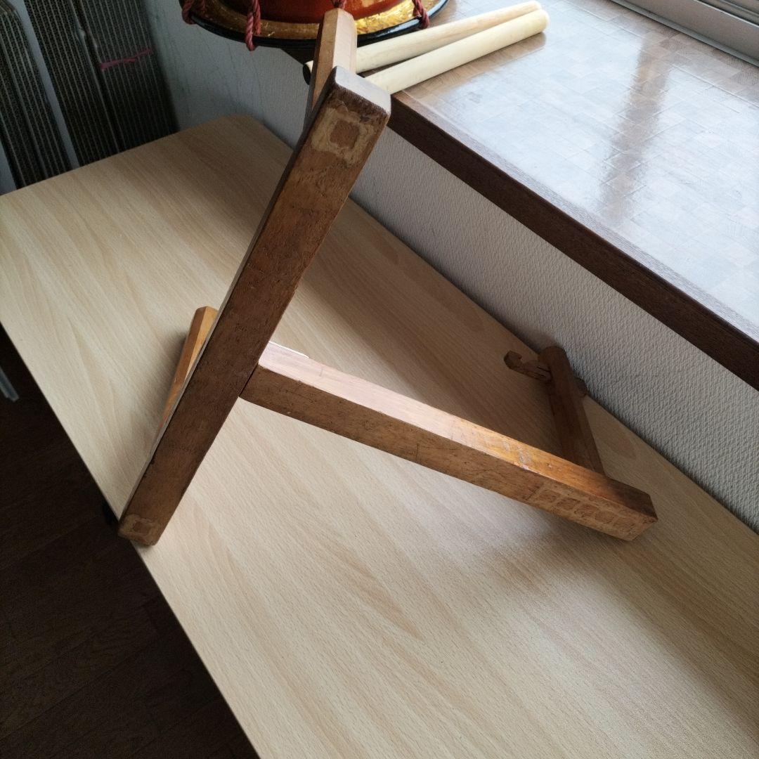 締太鼓　テレン台　バチ2本付　中古品①