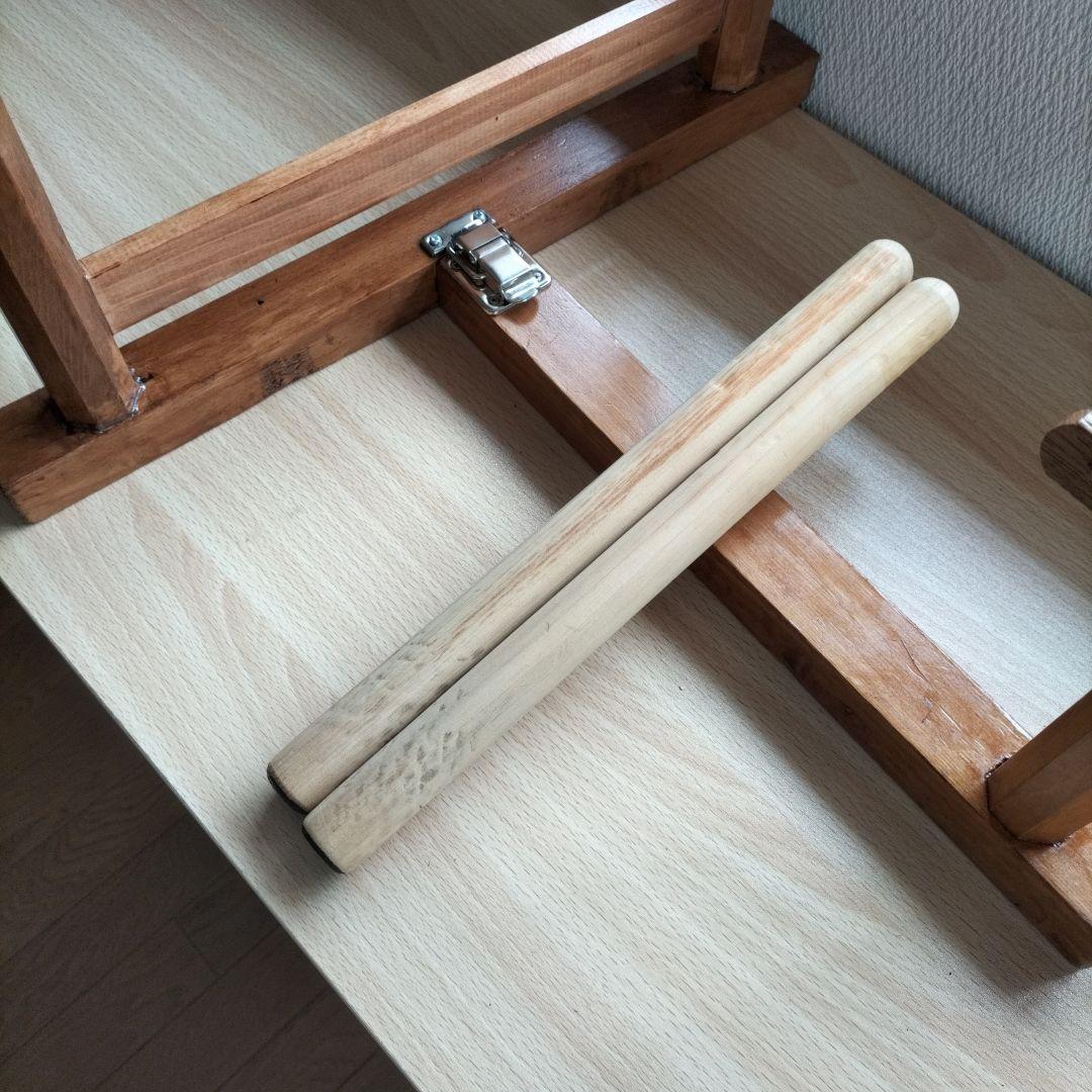 締太鼓　テレン台　バチ2本付　中古品①