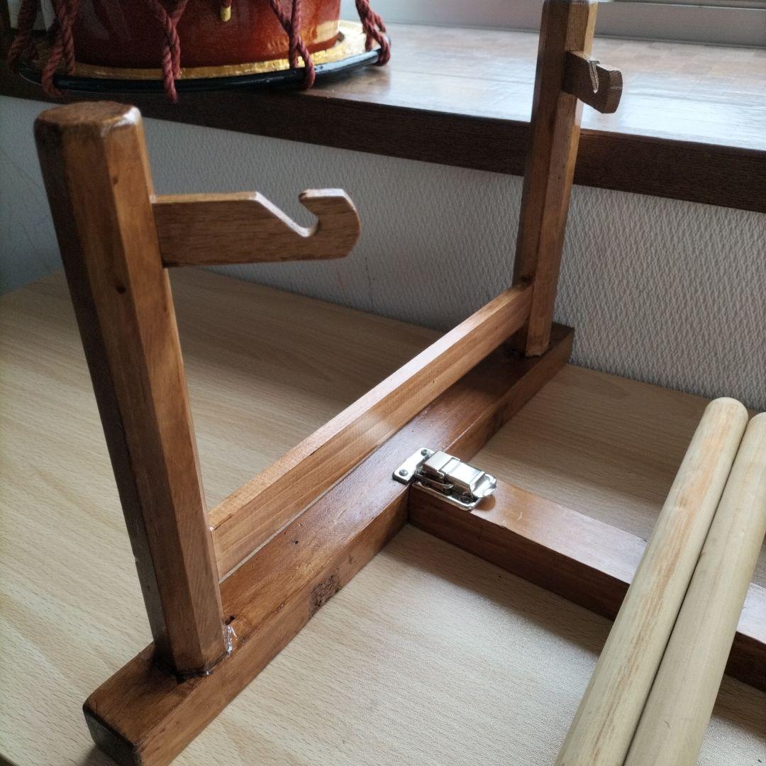 締太鼓　テレン台　バチ2本付　中古品①