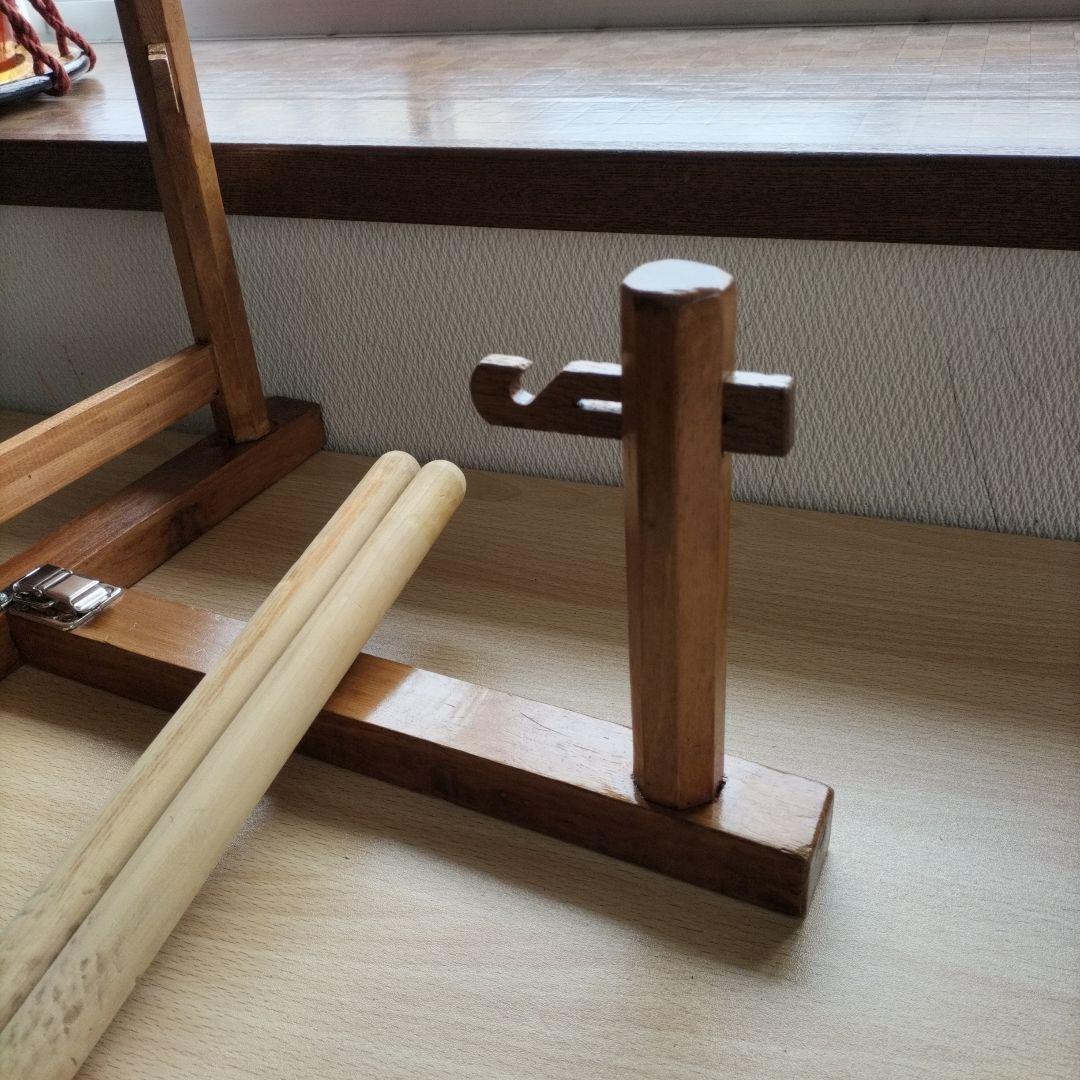 締太鼓　テレン台　バチ2本付　中古品①