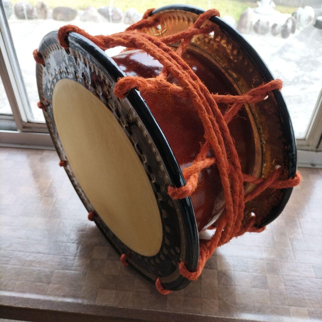 締太鼓　テレン台　バチ2本付　中古品①