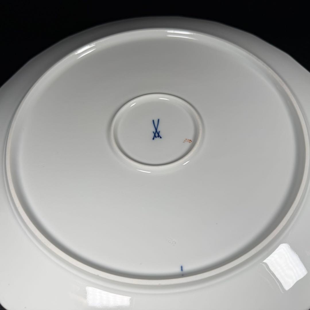 未使用 マイセン 金彩 2つ花 アネモネグランドプレート(34cm)1枚、1級品