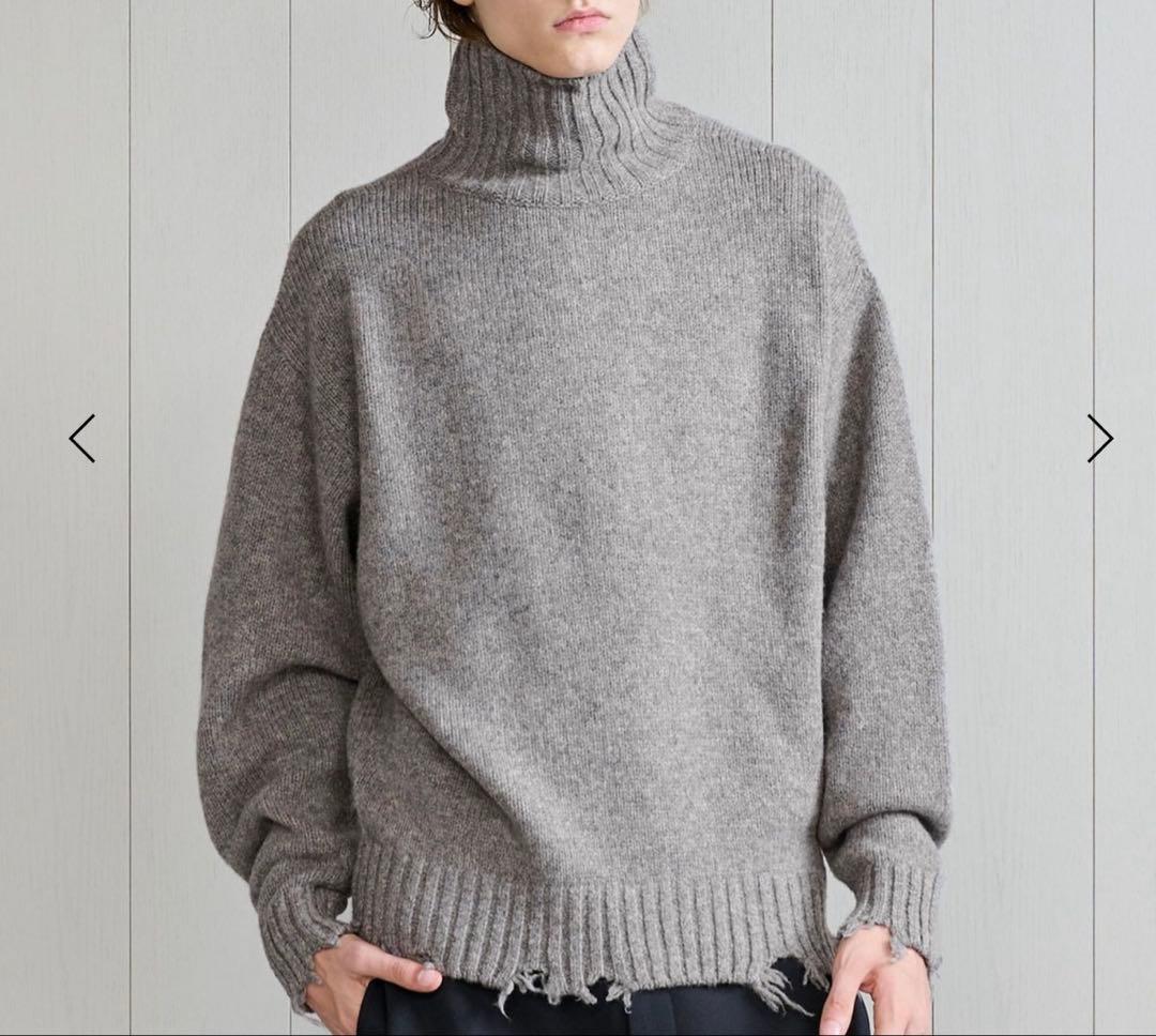 ＜H＞スポンディッシュウール クラッシュタートルネックニット