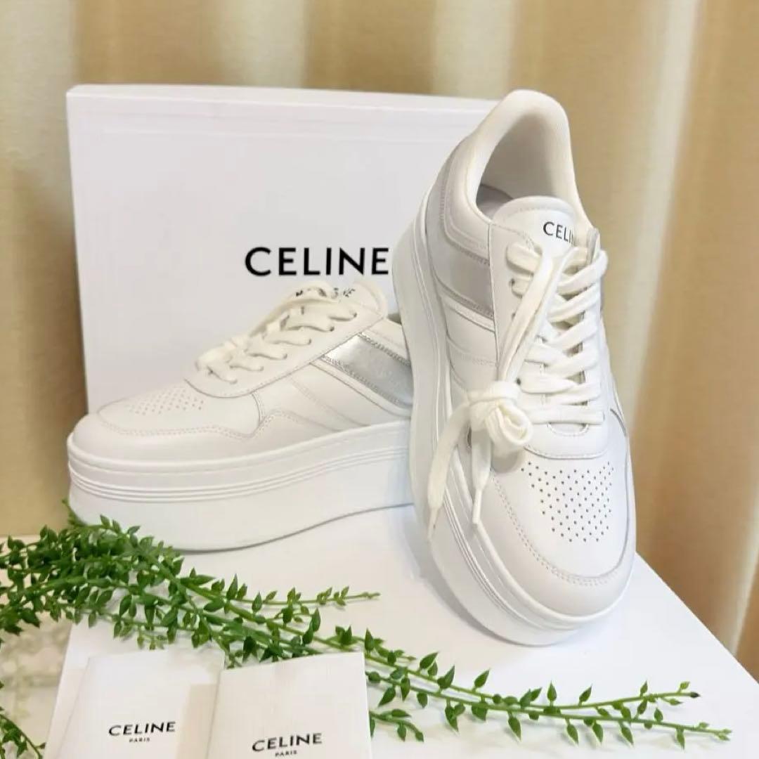 【新品未使用】 CELINE 厚底 スニーカー ホワイト 23.5cm / 37