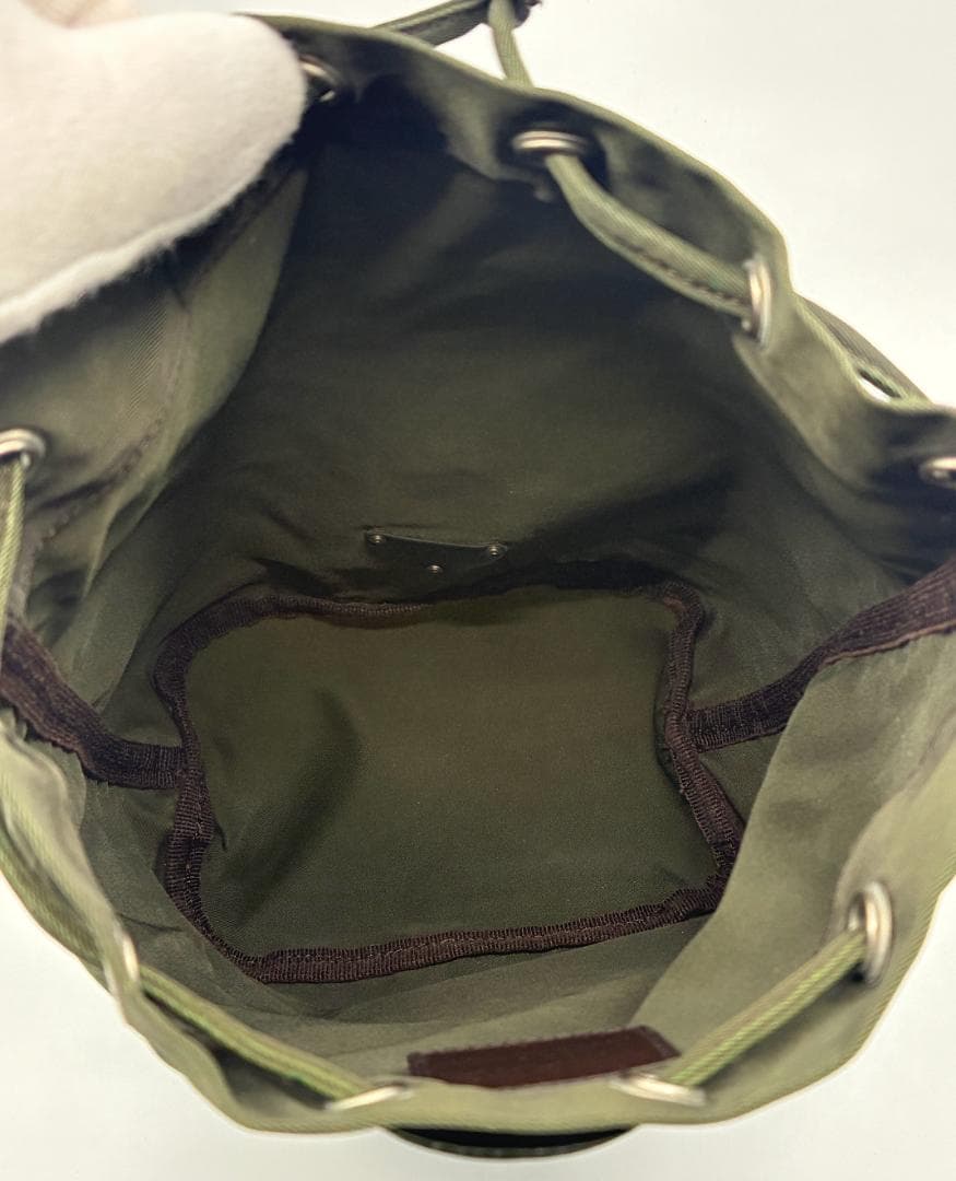 PRADA プラダ ナイロン カーキ 巾着ポーチ A1355A7