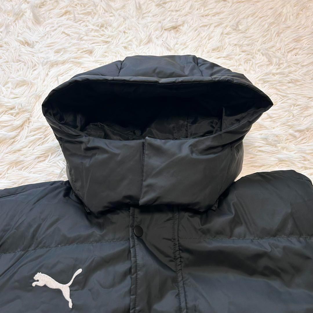 【美品】PUMA　プーマ　ダウン　2way ベンチコート　ロング　黒　サイズ感L