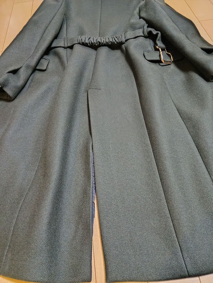 ザラ マンテコ ロングコート ダークグリーン MANTECO ベルト付 S