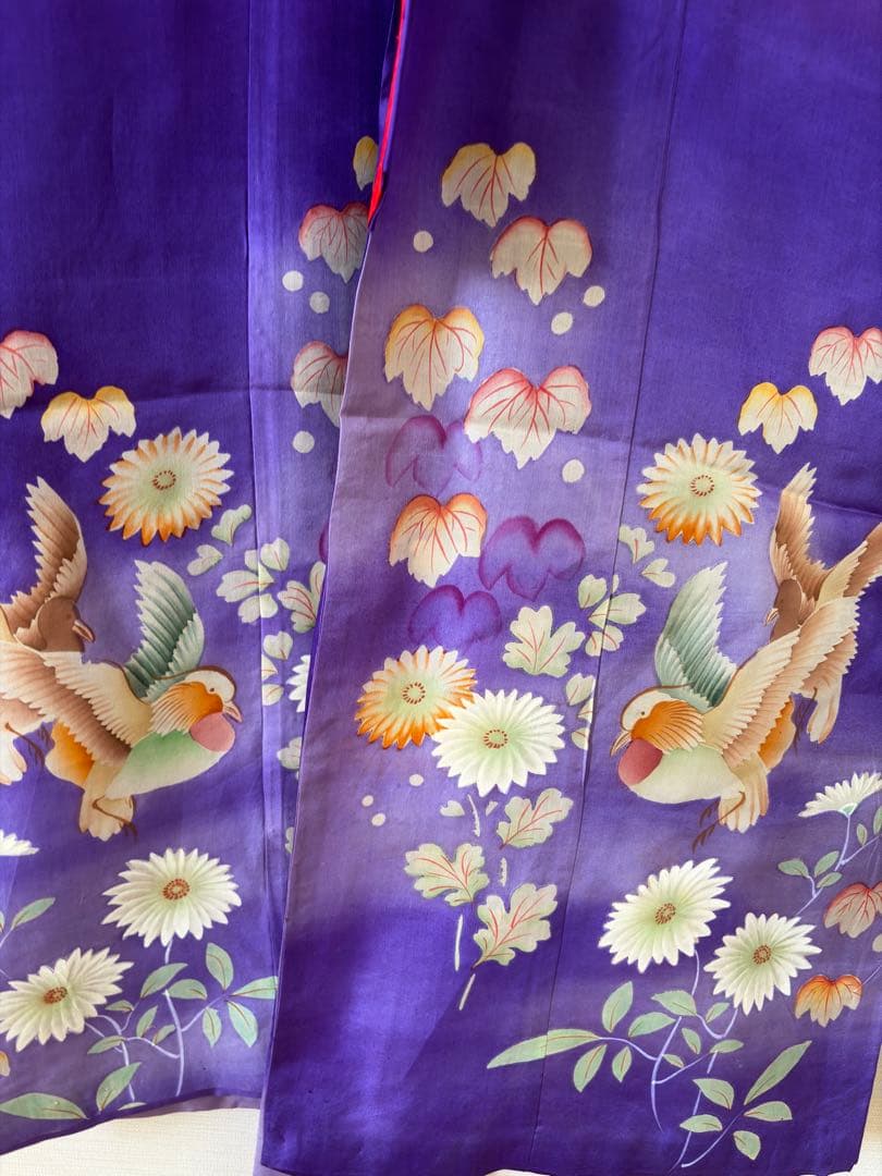 アンティーク　子供着物　身丈107センチ　友禅