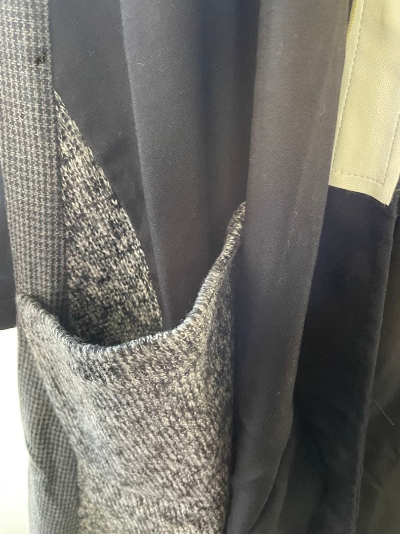 タグ付き新品未使用　アンティ異素材ロングコート　レア　デシグアル好きな方にも