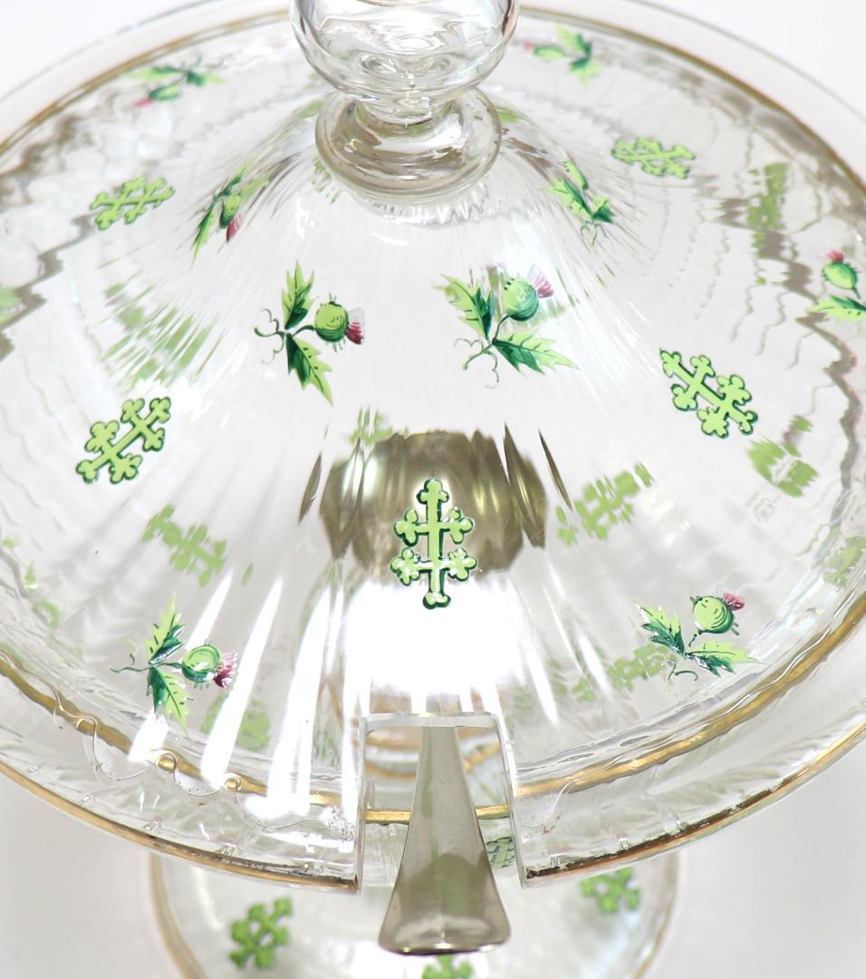 オールド・バカラ 稀少1880年頃金彩エナメルアザミ&ロレーヌ十字大型