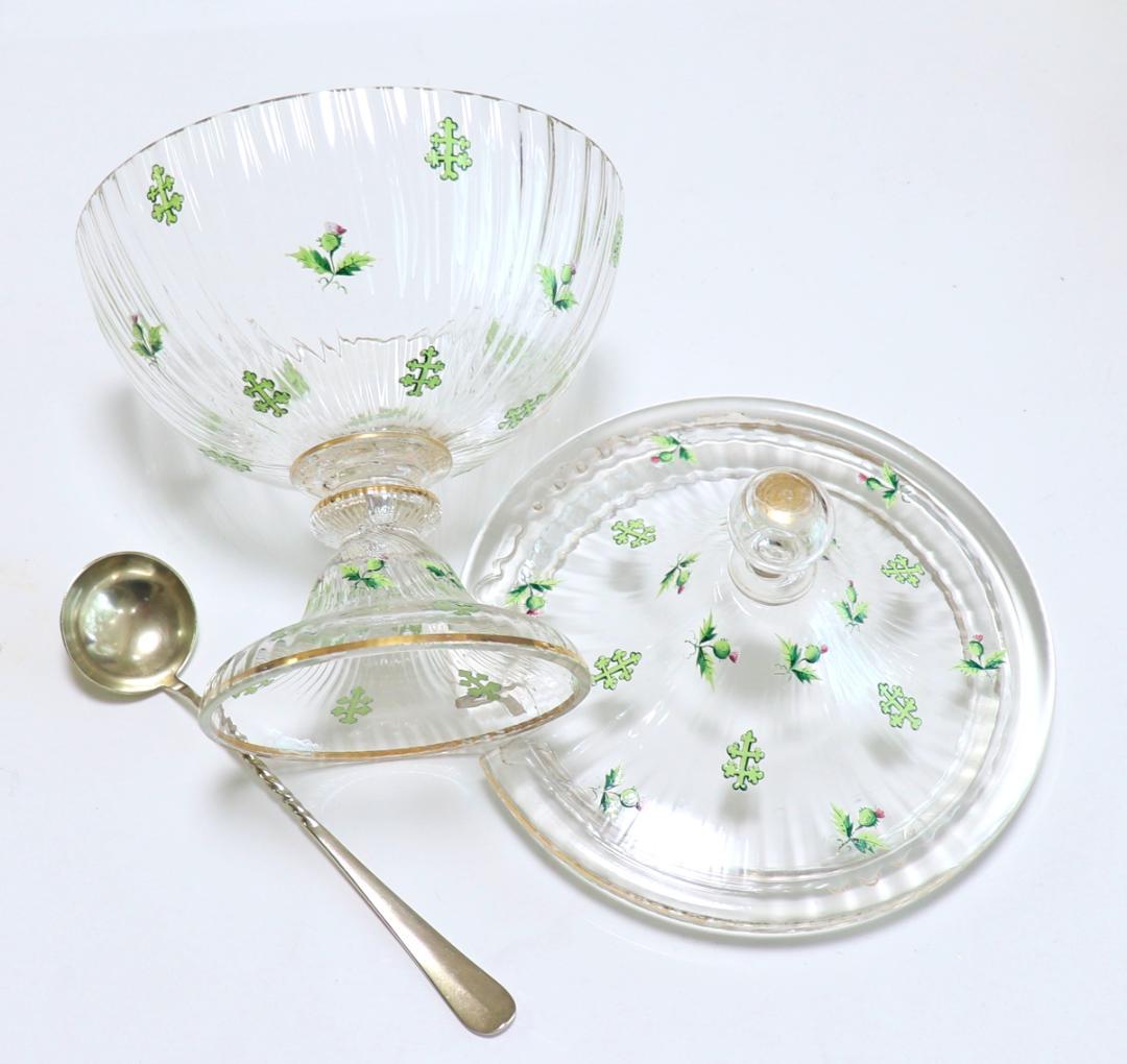 オールド・バカラ 稀少1880年頃金彩エナメルアザミ&ロレーヌ十字大型