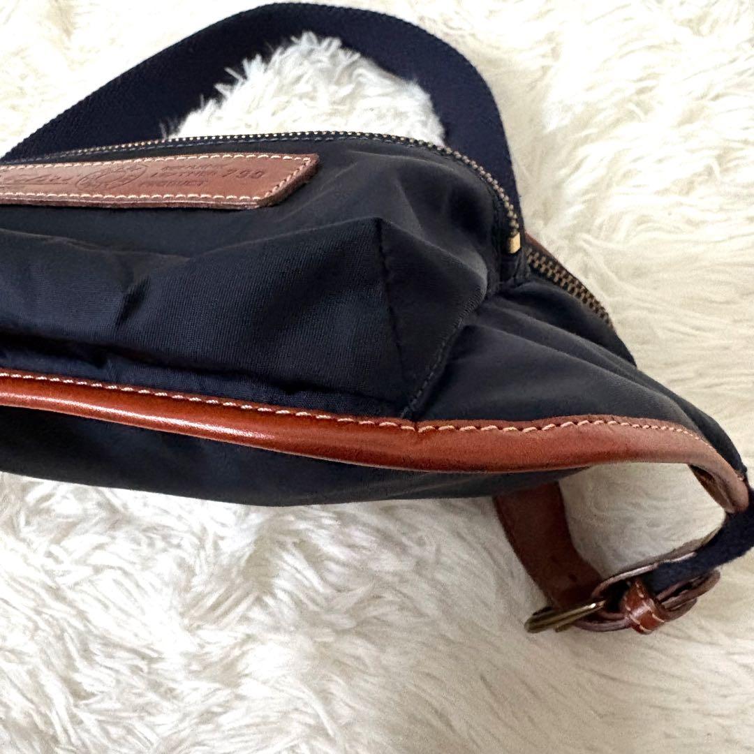極美品✨felisi フェリージ　ウエストポーチ　ナイロン　レザー　紺　799