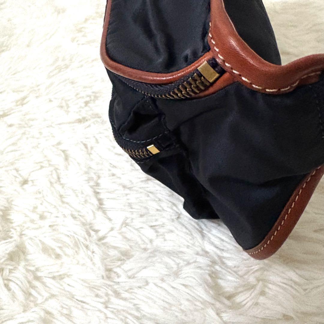 極美品✨felisi フェリージ　ウエストポーチ　ナイロン　レザー　紺　799