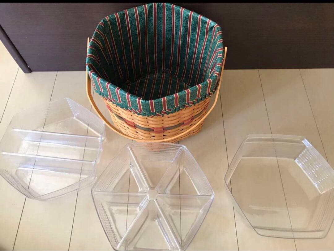 大きな籠 ロンガバーガー ビンテージ 蓋付き 籠 かご バスケット レア