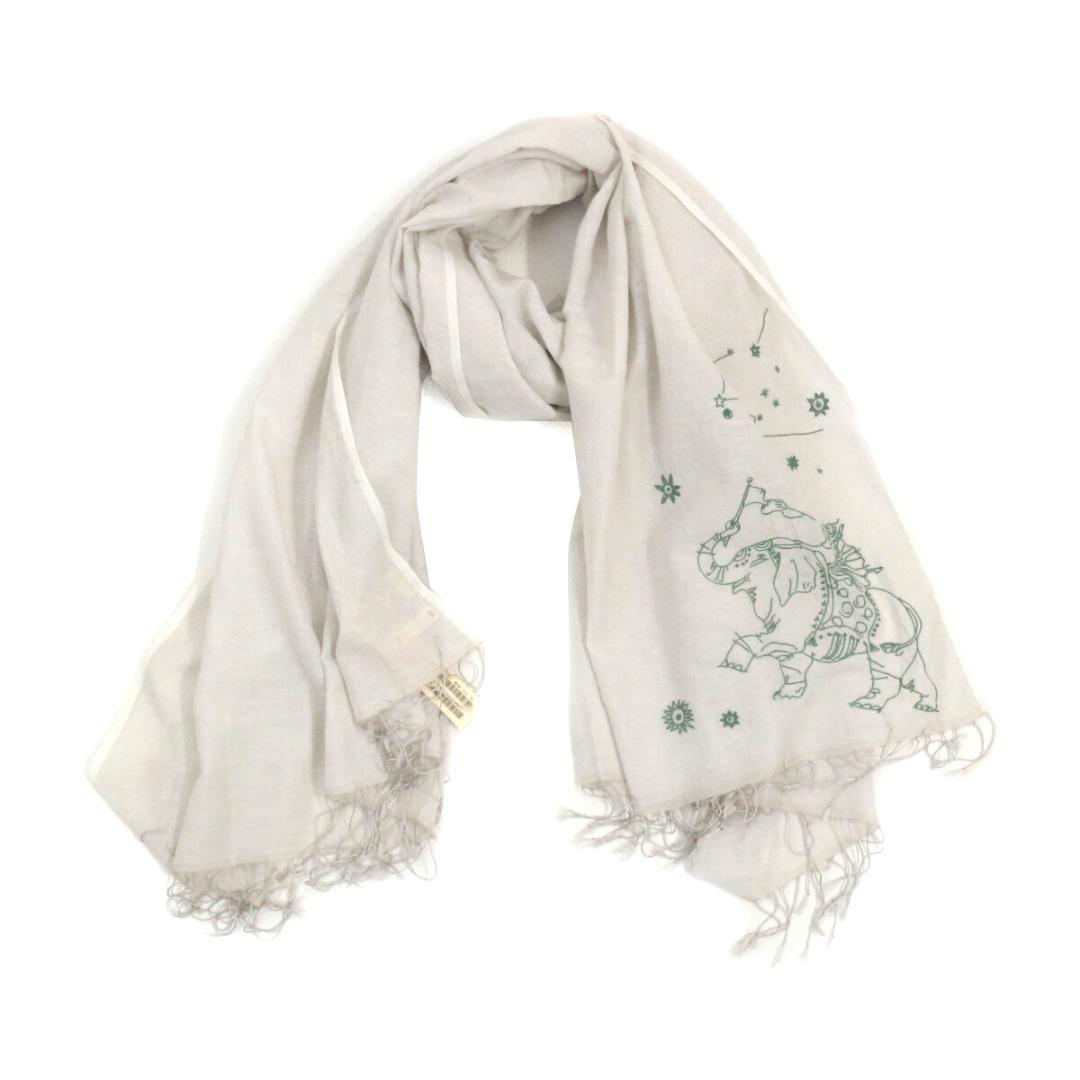 ヨーガンレール 19SS コットンシルク象刺繍スカーフ / ストール