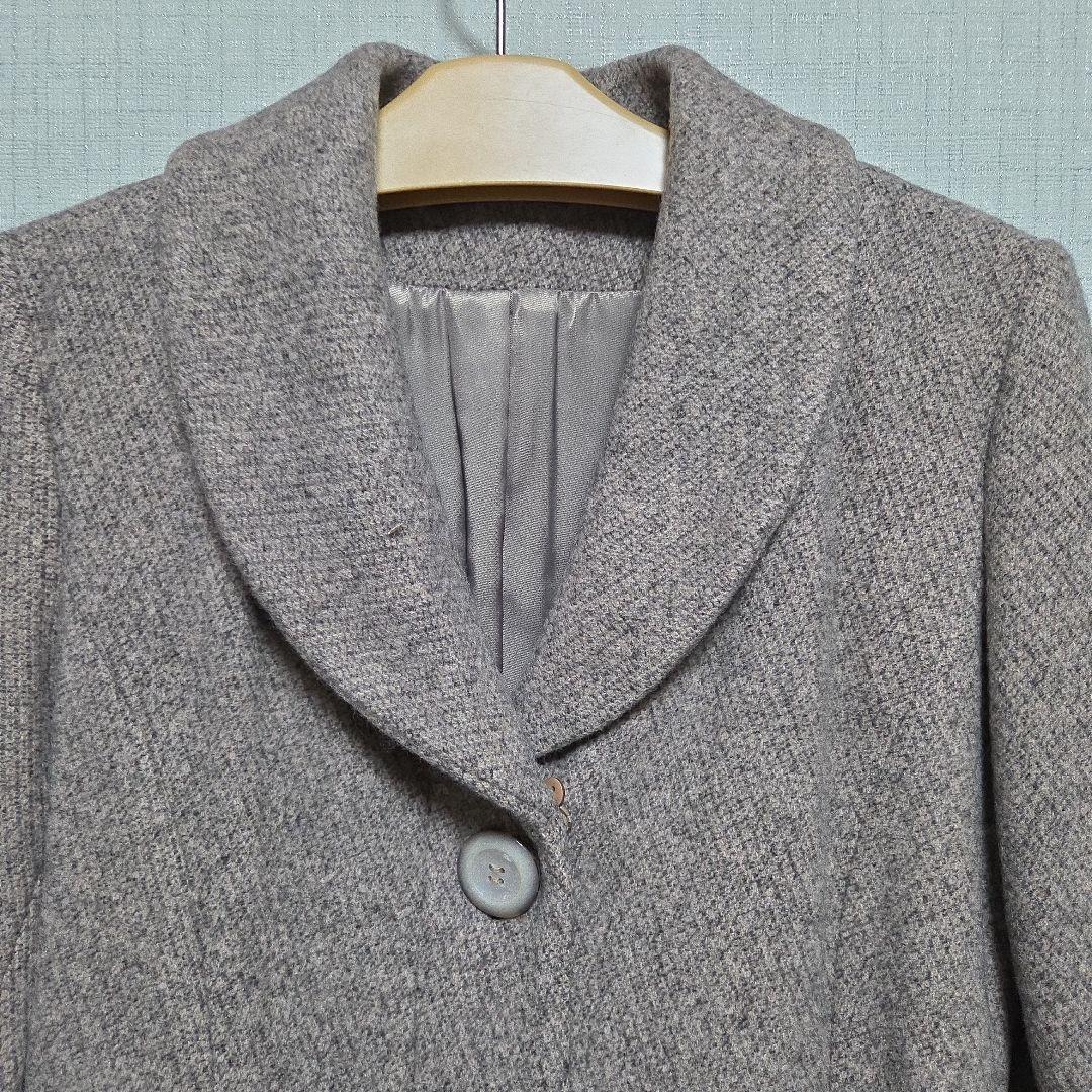 カシミアロングコート　ミンク襟　MAGGY