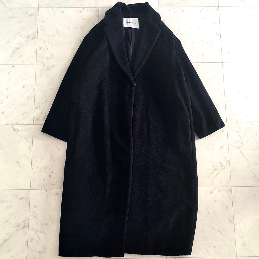 大晦日限定価格 ファビアナフィリッピ 近年モデル 起毛メリノウールロングコート